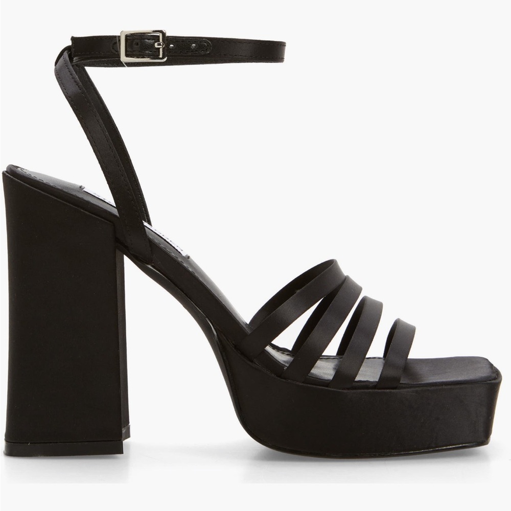 Steve Madden Heels Disco Black Platform Sandals New with Tags - Picture 4 of 14